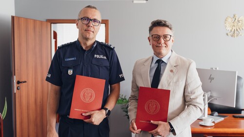 insp. Łukasz Głowacki i prof. Mariusz Popławski