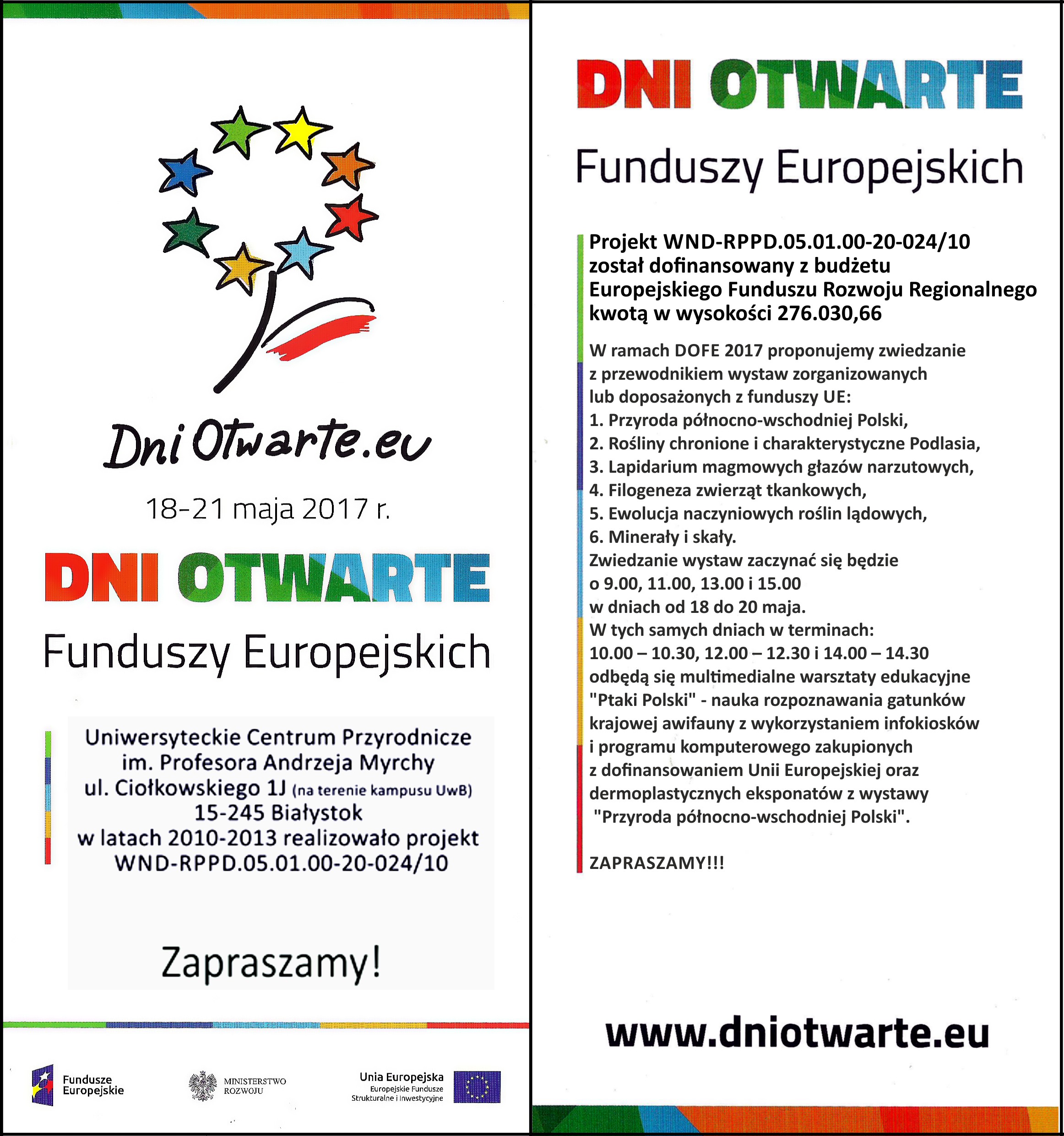 Dni Otwarte Funduszy Europejskich - plakat