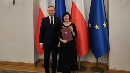 prezydent Andrzej Duda i prof. Anna Janicka