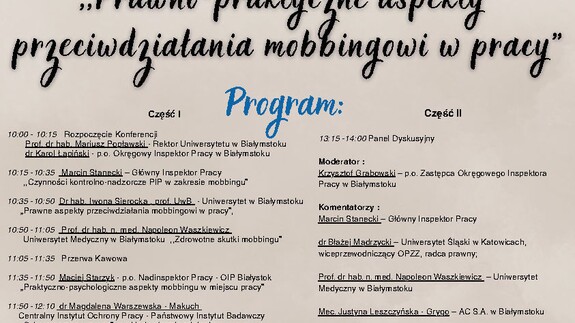 program konferencji