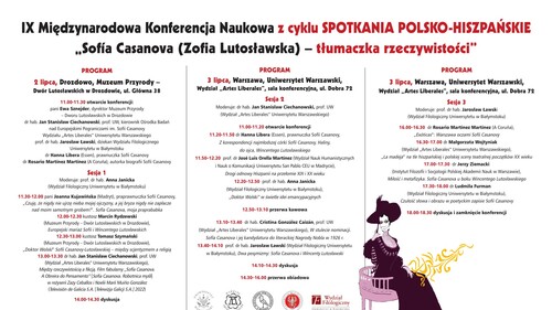 Wydział Fiilologiczny UwB współorganizatorem polsko-hiszpańskiej konferencji naukowej o Sofíi Casanovie w Drozdowie i Warszawie