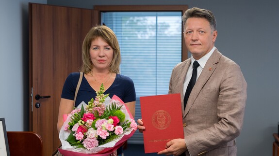 Katarzyna Więcko i prof. Mariusz Popławski