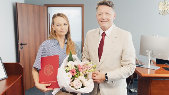 Katarzyna Klimiuk  i prof. Mariusz Popławski