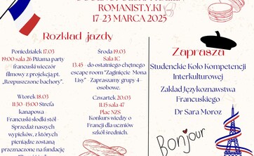 Ogólnopolski Tydzień Romanistyki - Rozkład Jazdy