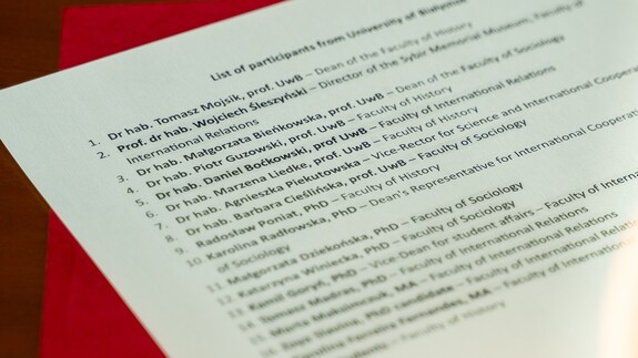lista uczestników spotkania