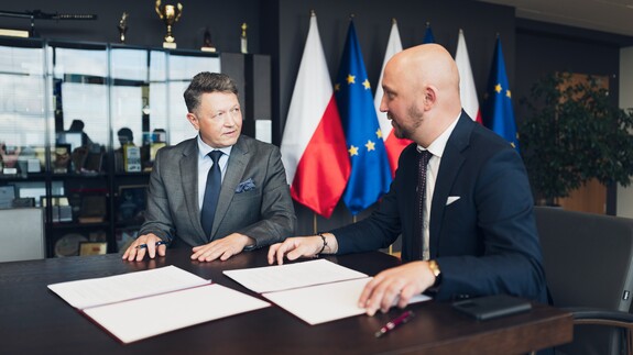 prof. Mariusz Popławski i Łukasz Prokorym