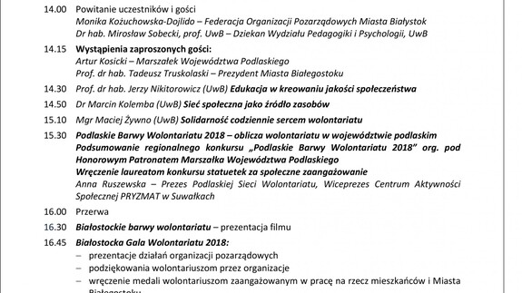 Podlaskie Forum Wolontariatu 2018