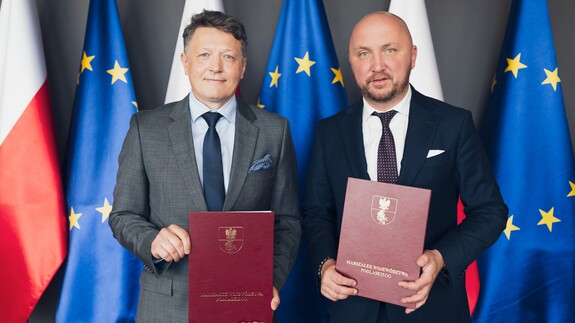 prof. Mariusz Popławski i Łukasz Prokorym