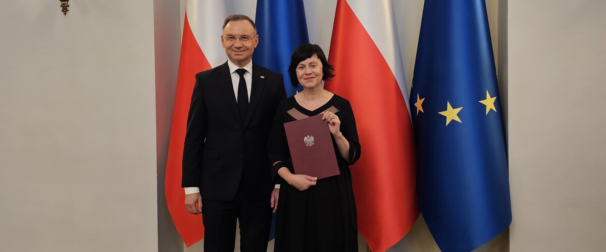 prezydent Andrzej Duda i prof. Anna Janicka