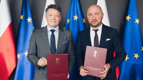 prof. Mariusz Popławski i Łukasz Prokorym