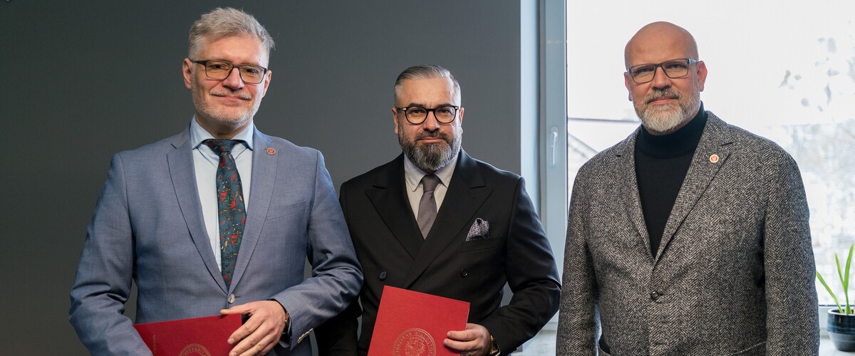 prof. Krzysztof Korotkich, Karol Kwiatkowski i prof. Tomasz Bajkowski