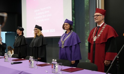Od lewej: dr Regina La&scaron;akevič, dr Elżbieta Majewska, dr hab. Urszula Wr&oacute;blewska, prof. UwB, i dr hab. Krzysztof Korotkich, prof. UwB