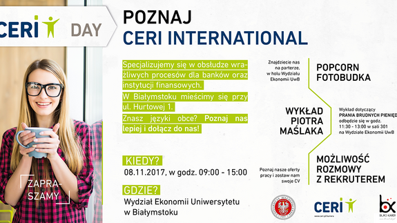 CERI DAY na Wydziale Ekonomii i Zarządzania już 8 listopada