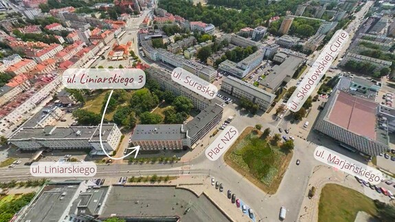 widok z g&oacute;ry na ul. Liniarskiego