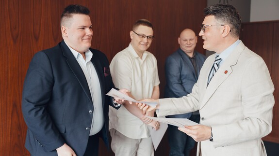 Michał P. Stokowski i prof. Mariusz Popławski