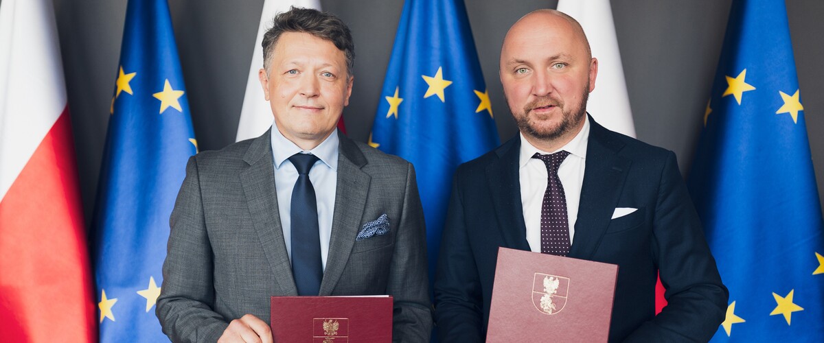 prof. Mariusz Popławski i Łukasz Prokorym